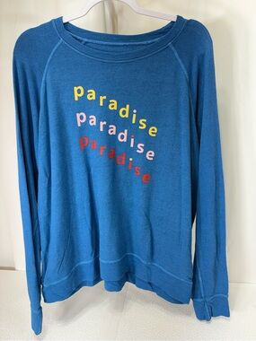 good hYOUman Blue 'Paradise' Graphic Pullover Sweatshirt 3533